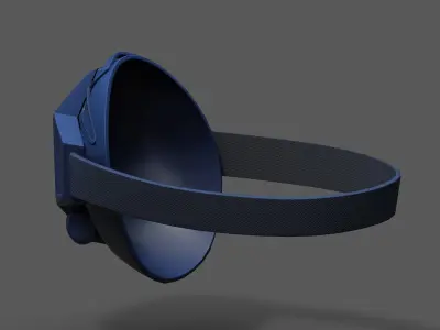 Gas mask respirator blue plastic  Low-poly 3D model