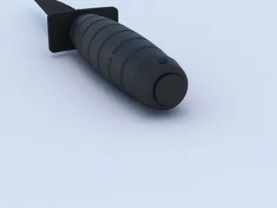 Black Combat Knife 3D Model 3D model