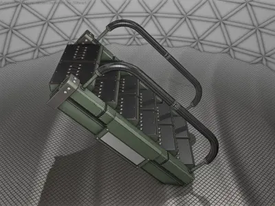 Sci-Fi Stairs - 6 - Green Version Low-poly 3D model