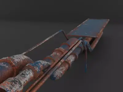 Low poly game ready 3d si-fi pipe asset Free low-poly 3D model