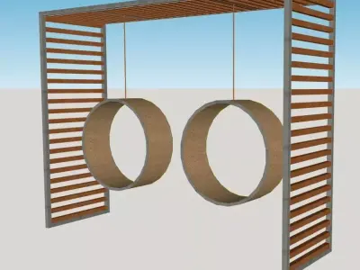 round swings for playground Free low-poly 3D model