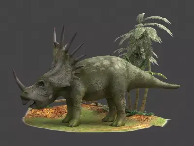 Coelurosaurs triceratops herbivores ancient creatures Slasher 3D model