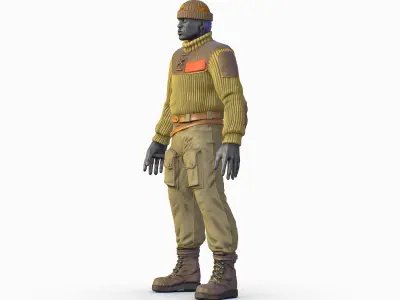 High Poly Casual Male Technician Sweater Low-poly 3D model