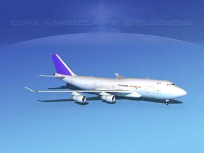 Boeing 747-400 FedEx 3D model