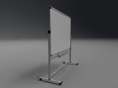 Blank White Board Free low-poly 3D model