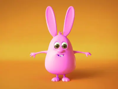 Bunny animation Low-poly 3D model
