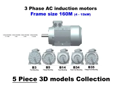 3 Phase AC induction motors - Frame size 160M 3D model