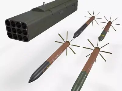 Telson 12 Launcher With Missiles Low-poly 3D model