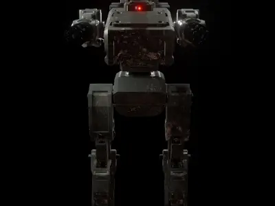 Military robot Low-poly 3D model