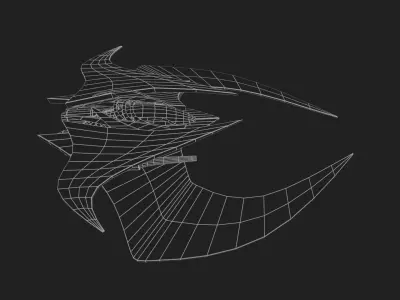 Spacecraft fighter Low-poly 3D model