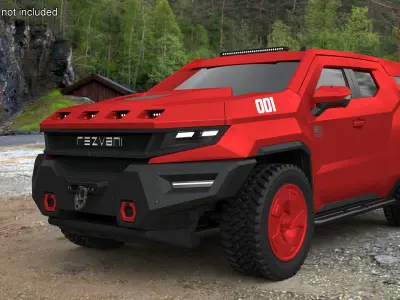 Red SUV Rezvani Vengeance Simplified 3D model