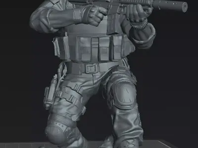 Elite Night Ops Assault Soldier STL Tactical Miniature Model 3D print model