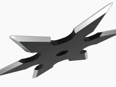 Shuriken ninja throwing knife 03 3D model