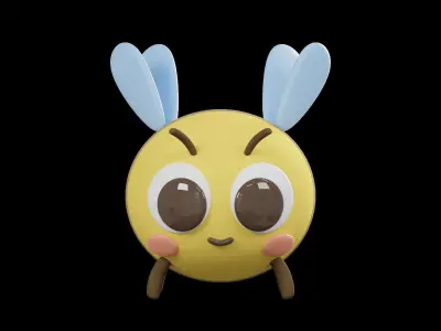 Character Cartoon bee 3D model