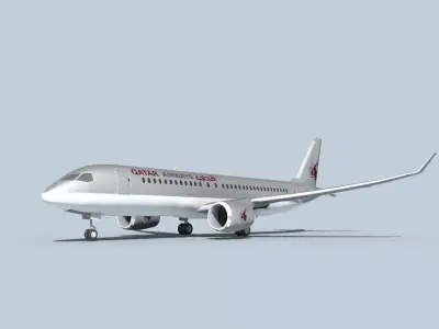 Bombardier CS100 Qatar 3D model