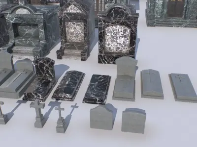 Mausoleums Tombs and Graves pack 2 Low-poly 3D model