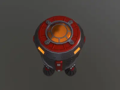 Sci FI Escape Pod Low-poly 3D model