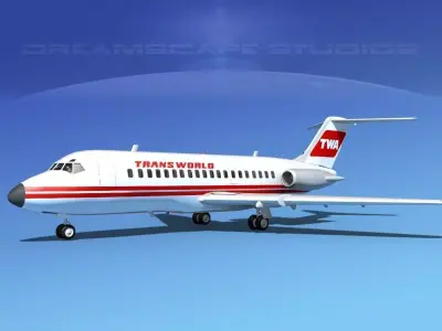 Douglas DC-9-20 Trans World Airways 2 3D model