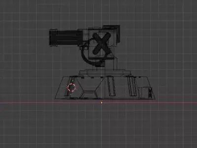 Game Ready Military Auto Turret FBX Textures Animation Low-poly 3D model