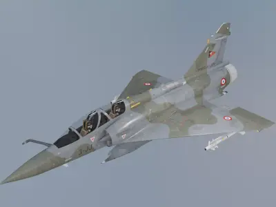 War Fighter Mirage 2000D Fighter Jet Low-poly 3D model
