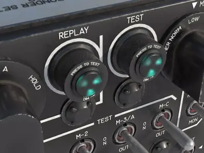 IDENTTIFICATION FRIEND OR FOR IFF CONTROL PANEL 3D model