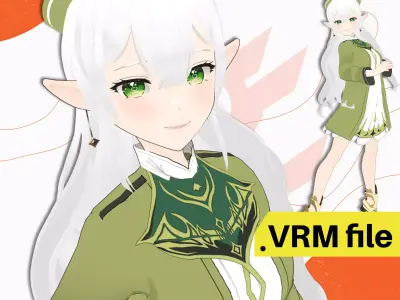 VRM ELF CUTE SMALL FORMAL WEAR ELEGANT DRESS FANTASY SCIFI 3D model