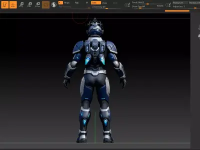 010 Fantasy Sci-Fi Male Figure High Quality 180cm Game Ready Low-poly 3D model