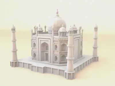 Taj Mahal Low-poly 3D model
