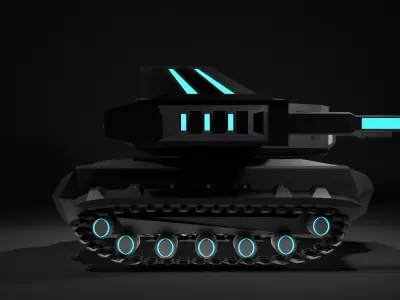 Sci-fi tank Low-poly 3D model