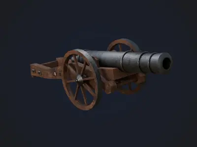 Cannon Low-poly 3D model 20