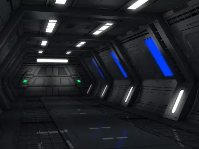 Sci Fi Corridor Interior 3D model