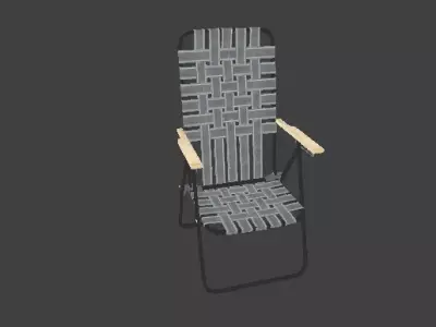 Folding Garden Chair Low Poly Outdoor Camping Seat Free low-poly 3D model