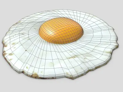 Fried Egg 2 Low-poly 3D model