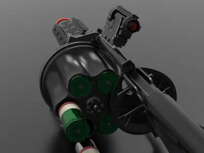 Multiple Shot Grenade Launcher Fps - Tps Low-poly 3D model