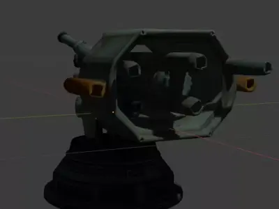 Machine Gun Turret Low-poly 3D model buy