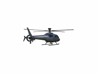 Square Crop Of Helicopter Flying In Sky 3d Render 3D model