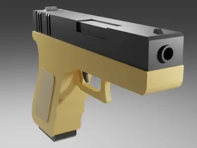 Modular Glock - 18 Low Poly Low-poly 3D model