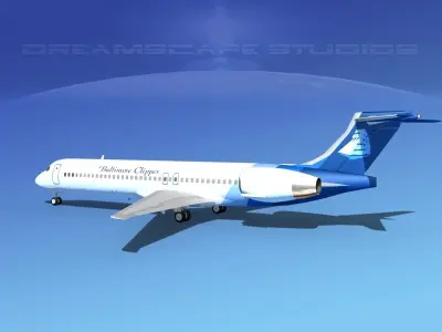 McDonnell Douglas MD-87 Baltimore Clipper 3D model