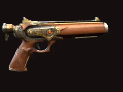 Steampunk Fantasy Pistol Free 3D model
