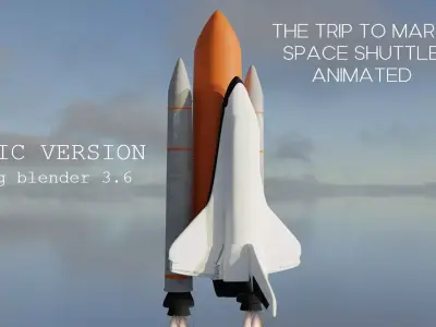 Discovery Space shuttle 3D animated 3D model