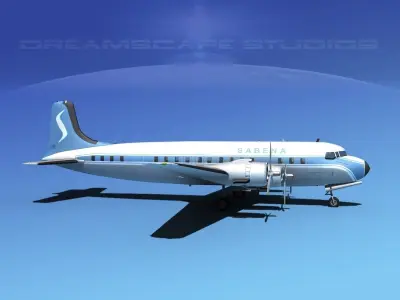 Douglas DC-7B Sabena 3D model