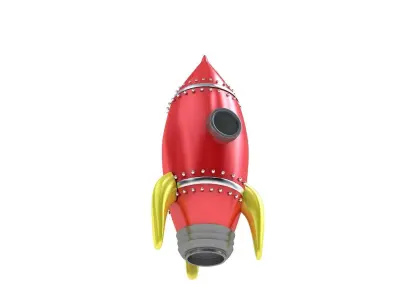 Cartoon Rocket v2 3D model