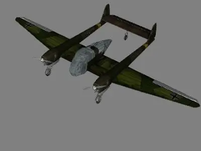 Focke-Wulf FW 189 Low-poly 3D model