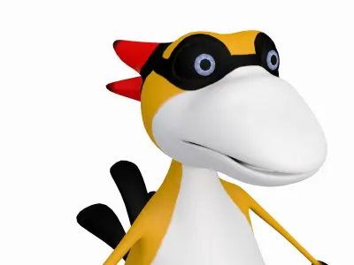Cartoon Bird Mascot 3D model