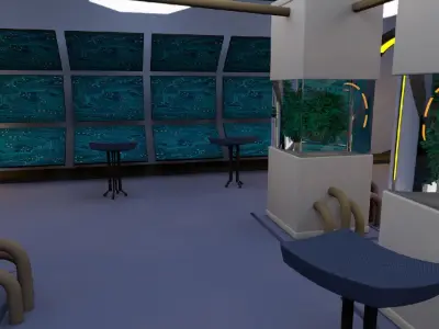 Scifi laboratory - low poly Low-poly 3D model