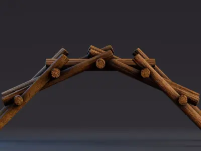Da Vinci Inventions - Self Supporting Bridge Low-poly 3D model