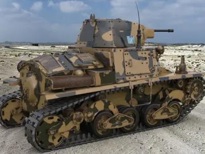 Tank L6 40 Camouflage Ansaldo Fiat Italian Mental Ray 3D model