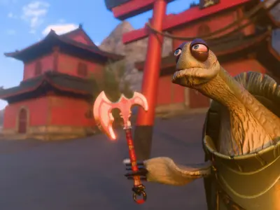 Master Oogway Rigged 3D Model with PBR Texture Low-poly 3D model