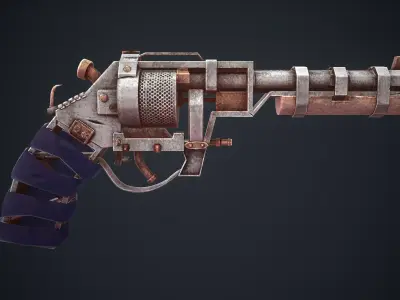 Stylized Scrap gun Low-poly 3D model