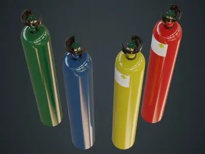 Gas Cylinder 2A Low-poly 3D model